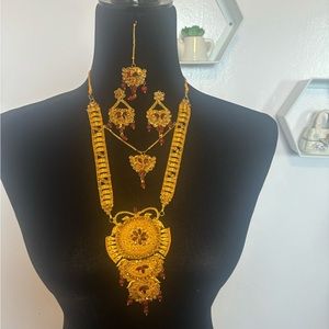 3pc Indian necklace jewelry set